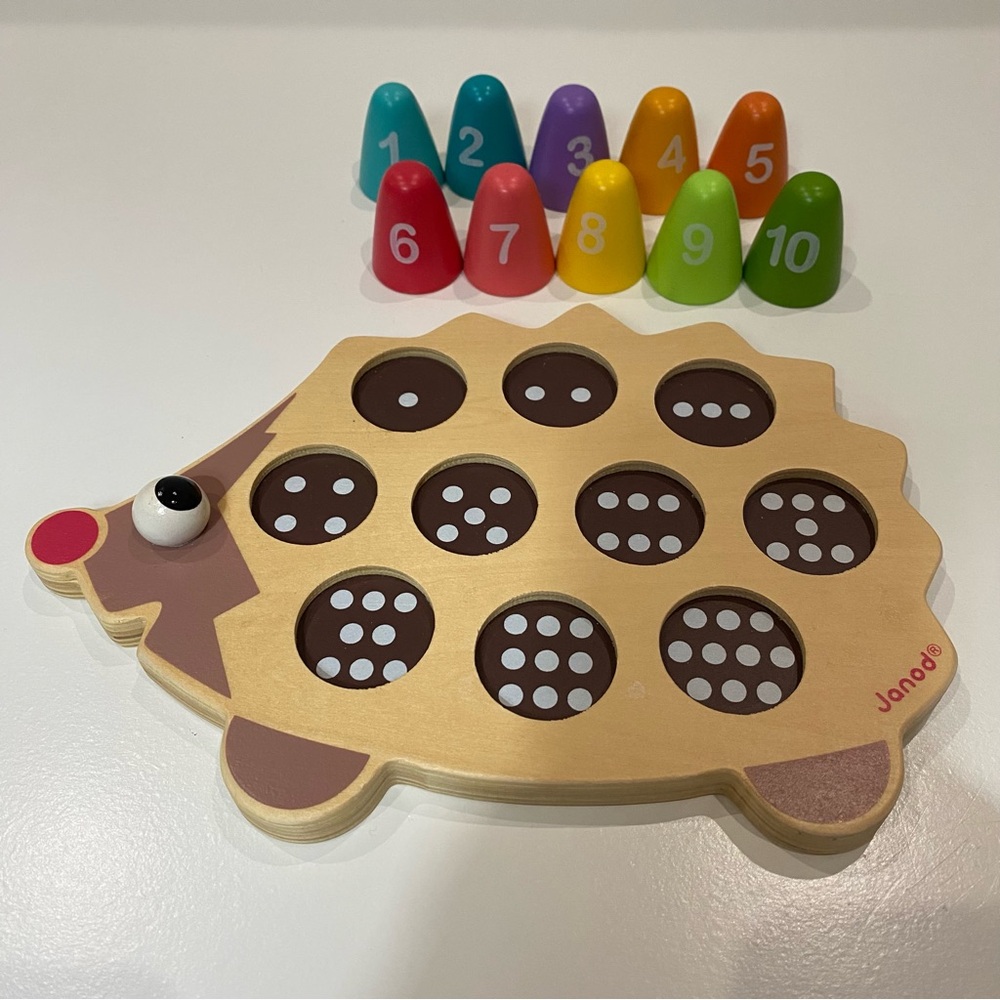 Janod Wooden Number Sorting Hedgehog | Montessori